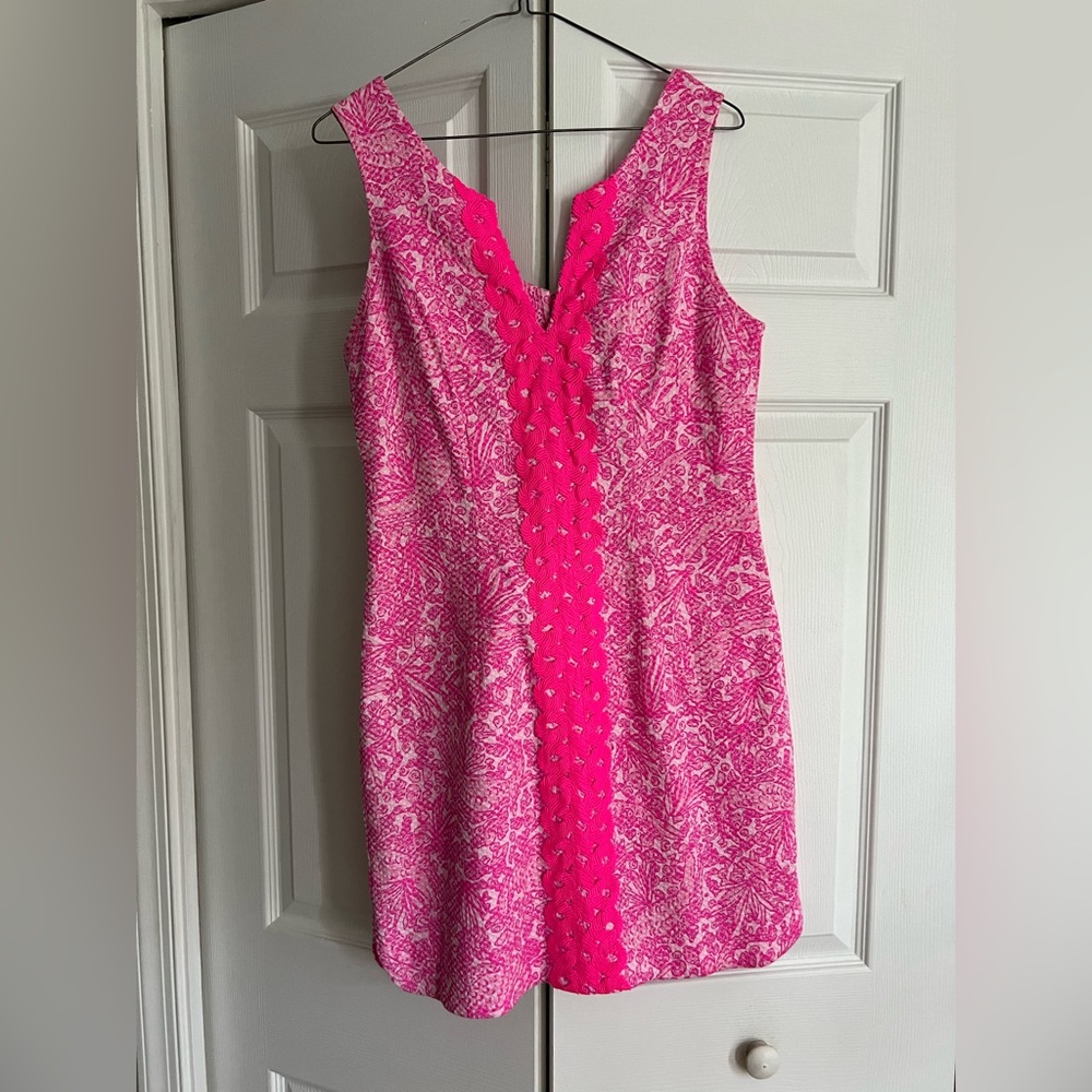 Lilly Pulitzer Target Women’s 6 Pink Patterned V Neck Sleeveless Mini Dress